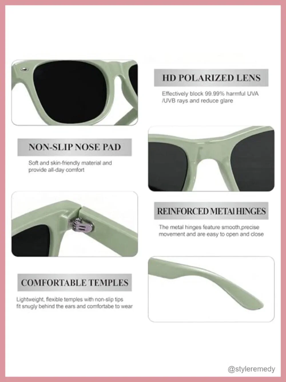 Polarized Sunglasses Retro Square UV Protection for Driving Traveling